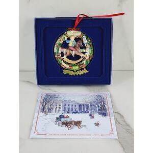 White House Christmas Ornament 3 1/2" A Child Rocking Horse 2003 Hand-Painted
